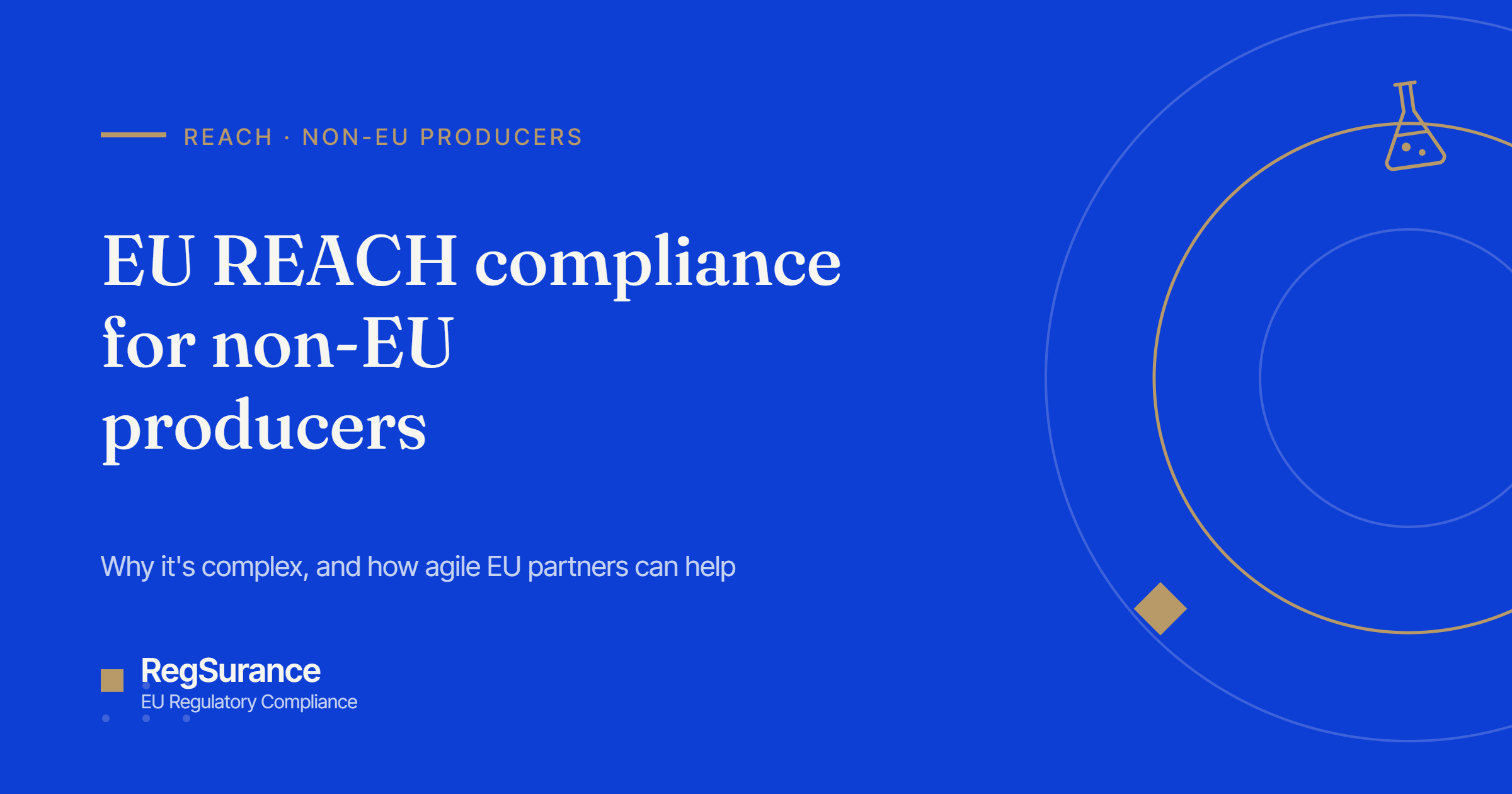 EU REACH compliance for non-EU producers — RegSurance guide to why it's complex and how agile EU partners can help.