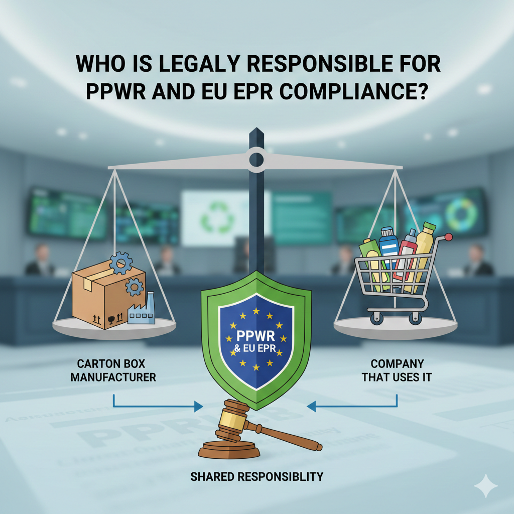 Who Is Legally Responsible for PPWR and EU EPR Compliance?  The Carton Box Manufacturer or the Company That Uses It?