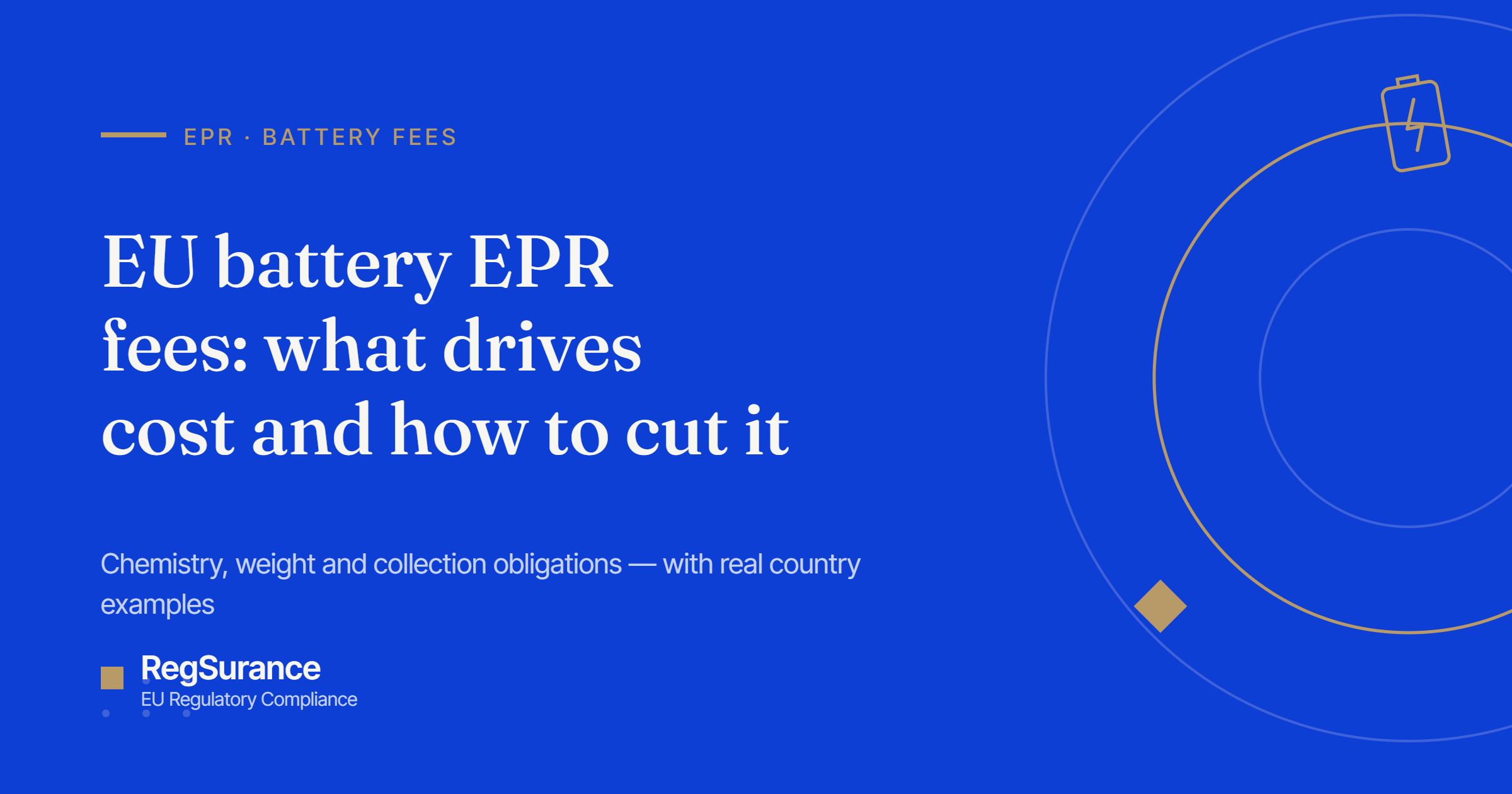 EU battery EPR fees — RegSurance guide to what drives cost and how to reduce it.