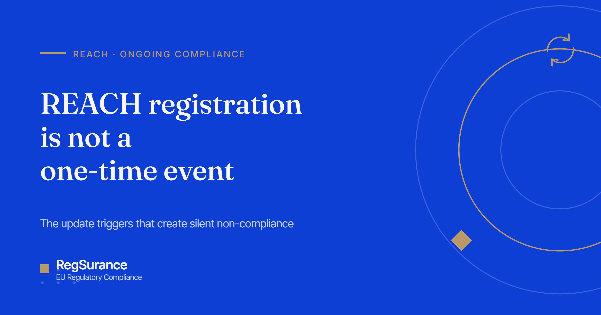 REACH registration is not a one-time event — RegSurance guide to the update triggers that create silent non-compliance.