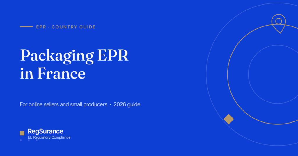 Packaging EPR in France for online sellers and small producers — RegSurance 2026 guide.