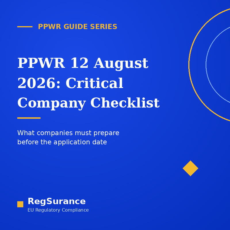 PPWR 12 August 2026 critical company checklist for packaging compliance